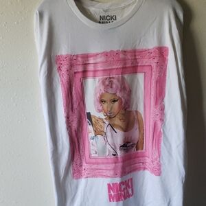 Rue21 White Tee with Pink Accents